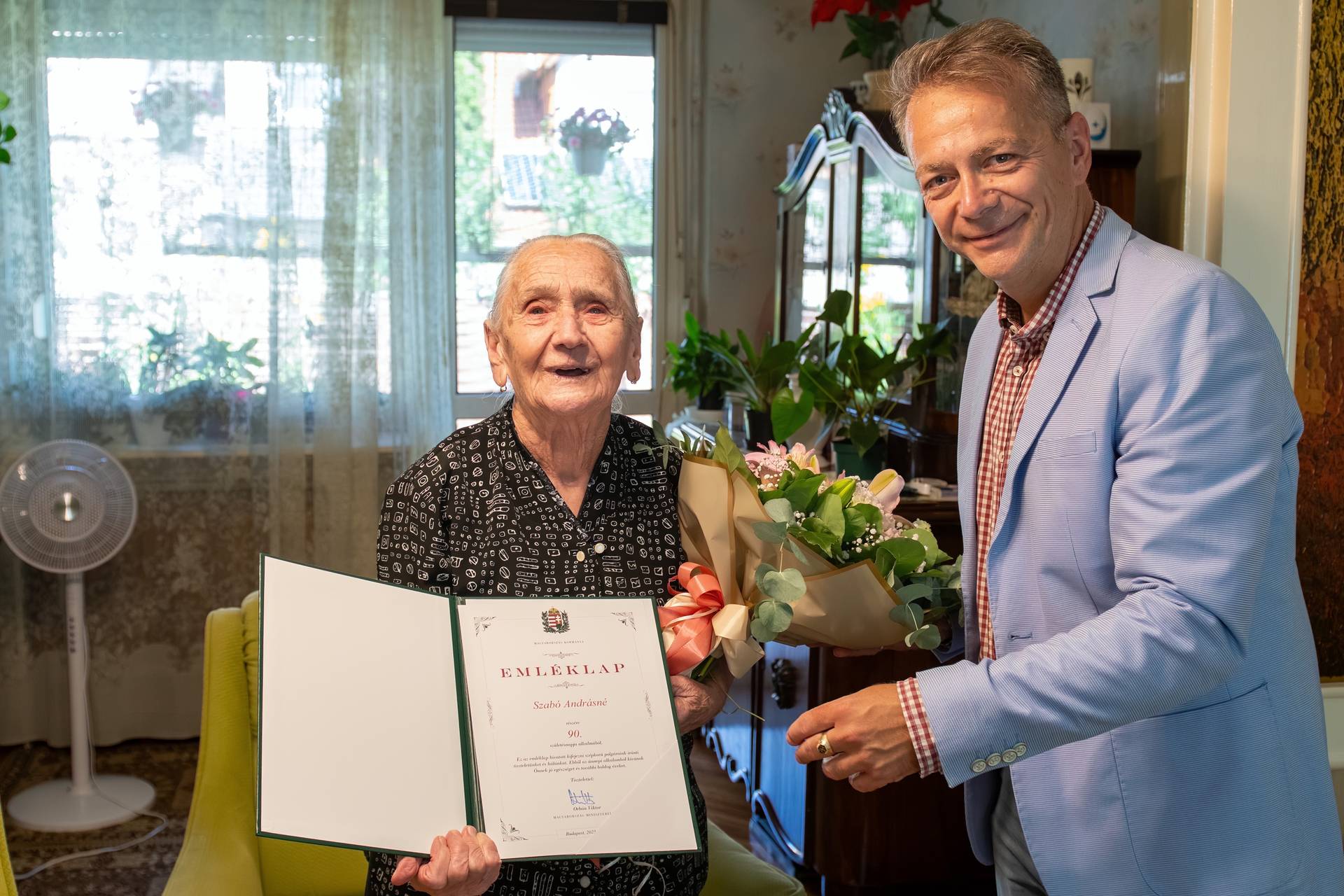 90 éves Szabó Andrásné köszöntése