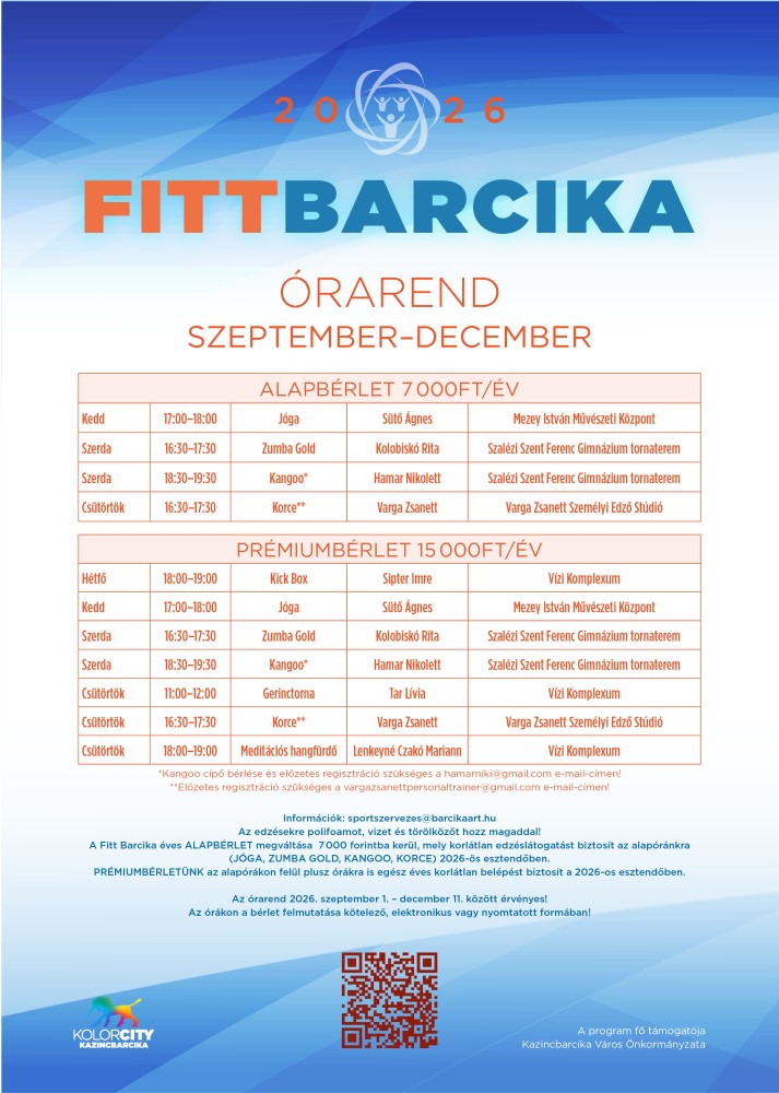 Fitt Barcika 2026 programok decemberig 