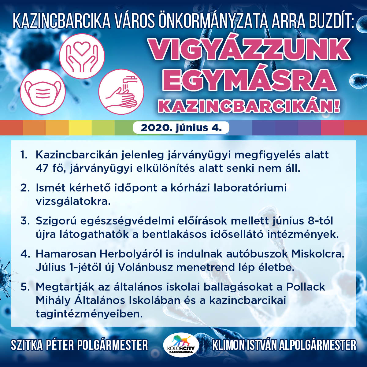 https://kolorline.hu/Vigyázzunk egymásra Kazincbarcikán! – 2020. június 4.